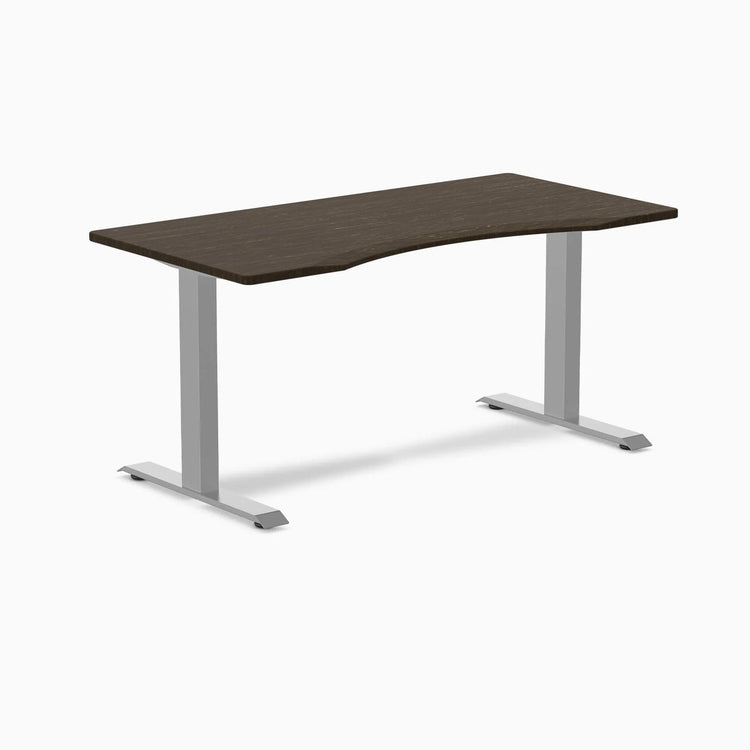 Desky Zero Ergo Edge Office Desk-Desks-Desky-Dark Bamboo-1500x750mm-Grey-Desky® Australia