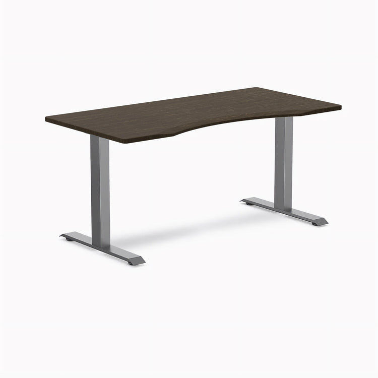 Desky Zero Ergo Edge Office Desk-Desks-Desky-Dark Bamboo-1500x750mm-Space Grey-Desky® Australia