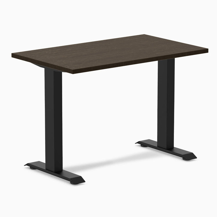 Desky Zero Mini Bamboo Office Desk-Fixed Desks-Desky-Dark Bamboo-1000x600mm-Matte Black-Desky® Australia