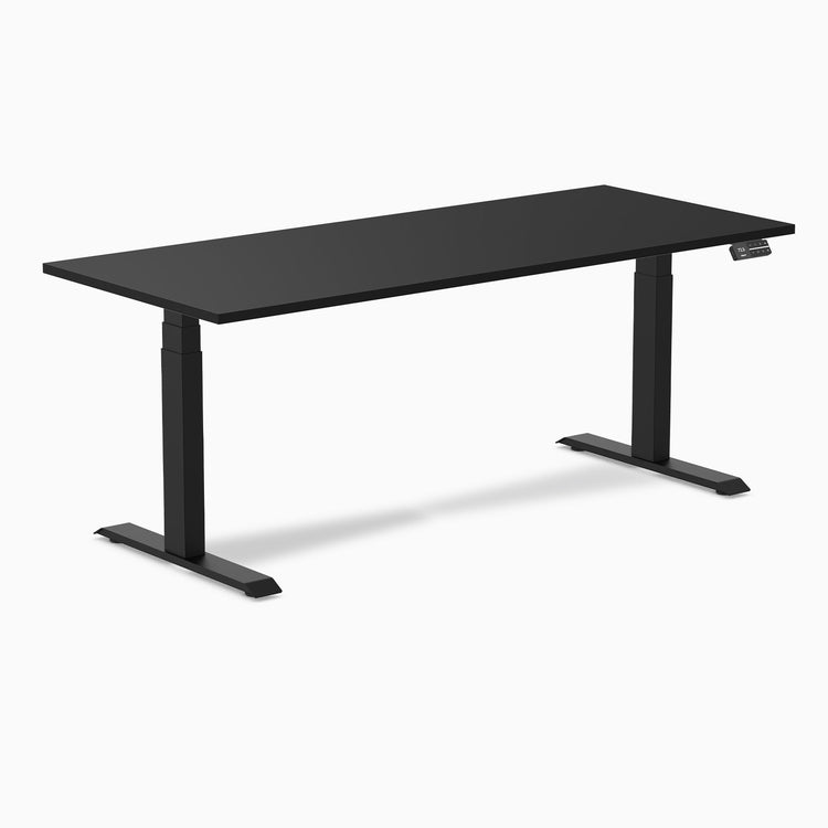 Electric Dual melamine sit stand desk black desktop - Desky