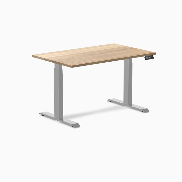 Desky Dual Hardwood Sit Stand Desk-Dual Desks-Desky-White Ash-1200x750mm-Grey-DeskyÌâå¨ Australia