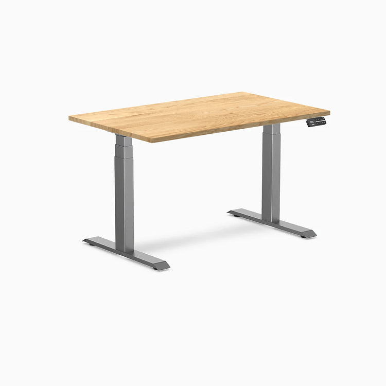 Desky Dual Hardwood Sit Stand Desk-Dual Desks-Desky-White Oak-1200x750mm-Space Grey-DeskyÌâå¨ Australia