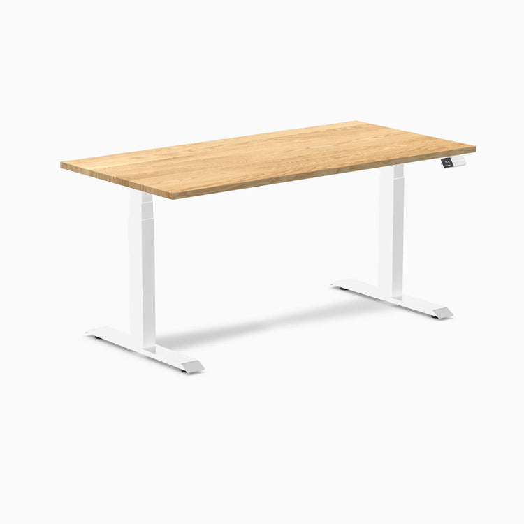Desky Dual Hardwood Sit Stand Desk-Dual Desks-Desky-White Oak-1500x750mm-White-DeskyÌâå¨ Australia