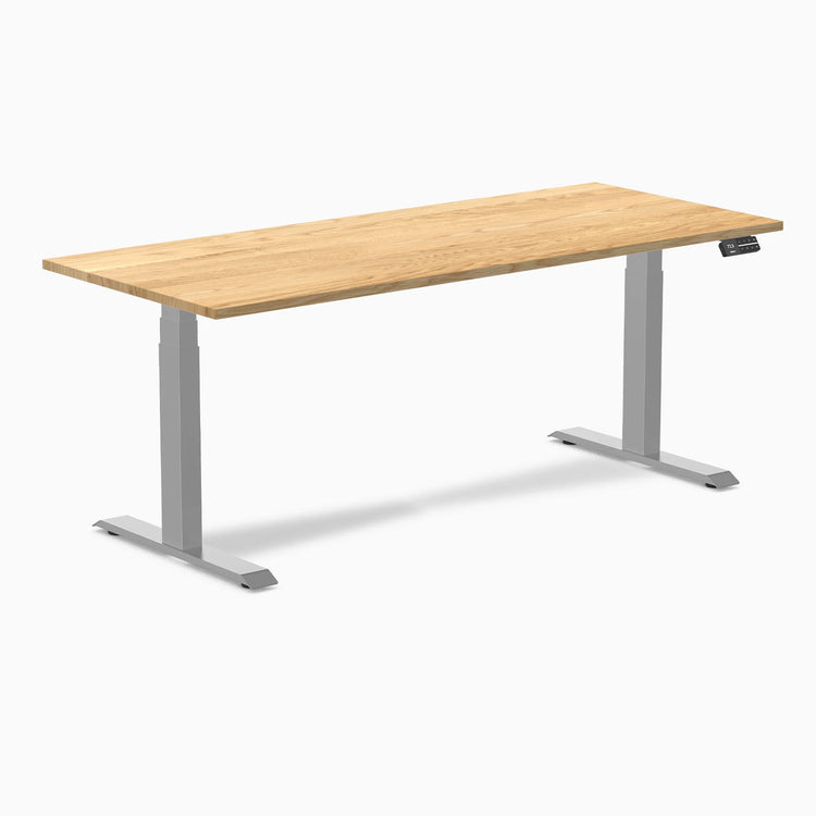 Desky Dual Hardwood Sit Stand Desk-Dual Desks-Desky-White Oak-1800x750mm-Grey-DeskyÌâå¨ Australia