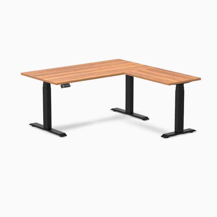 Desky Eco L-Shape Melamine Sit Stand Desk-Prime Oak DeskyÌâå¨