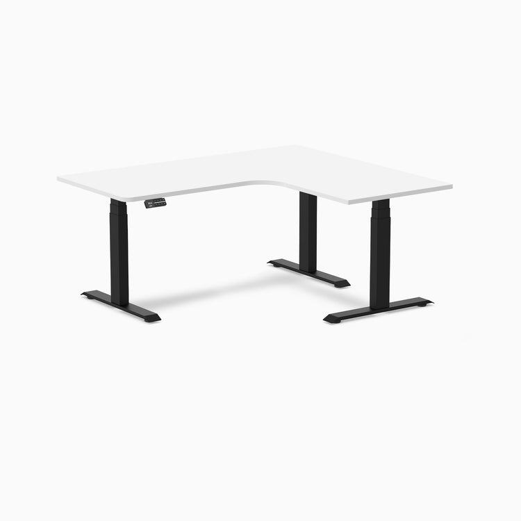 Desky L-Shape Melamine Sit Stand Desk-White DeskyÌâå¨