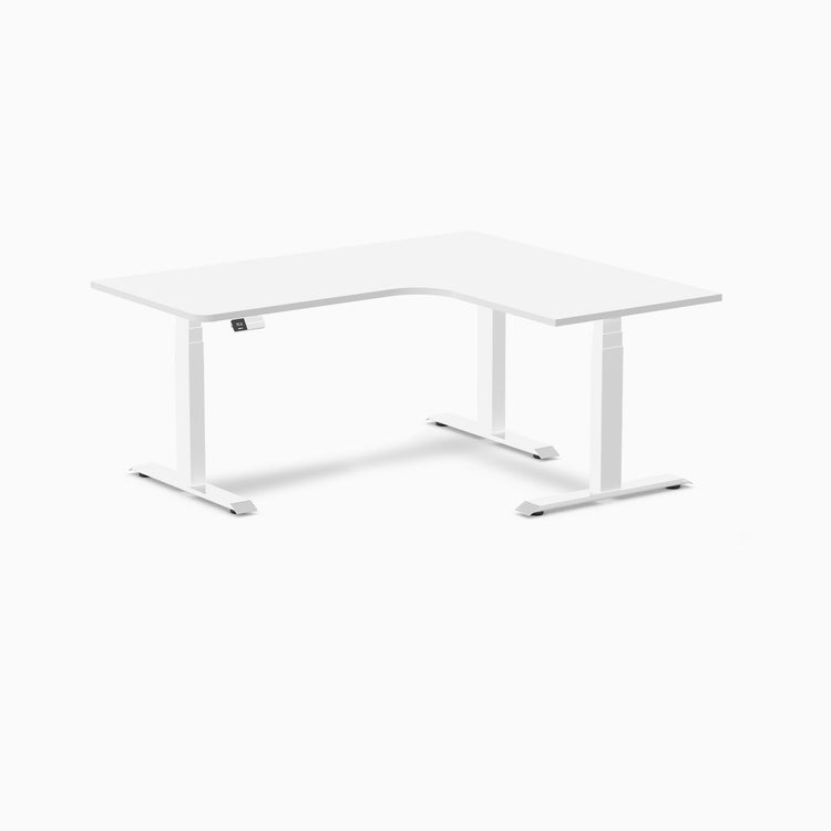 Desky L-Shape Melamine Sit Stand Desk-White DeskyÌâå¨