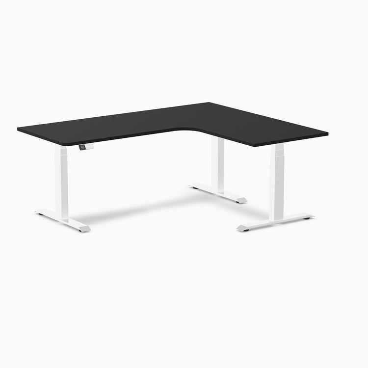 Desky L-Shape Melamine Sit Stand Desk-Black DeskyÌâå¨