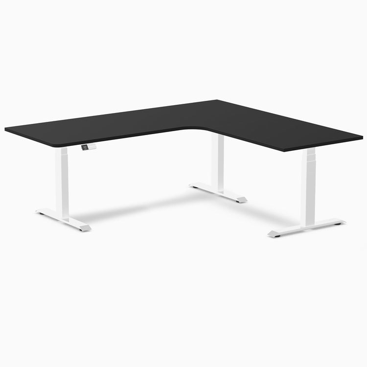 Desky L-Shape Melamine Sit Stand Desk-Black DeskyÌâå¨