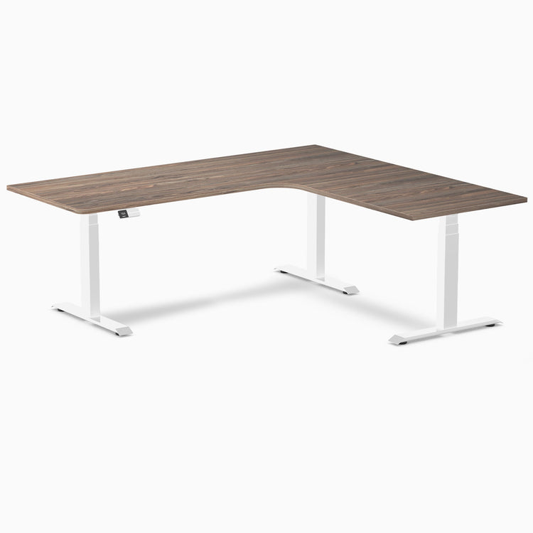 Desky L-Shape Melamine Sit Stand Desk-Natural Walnut DeskyÌâå¨