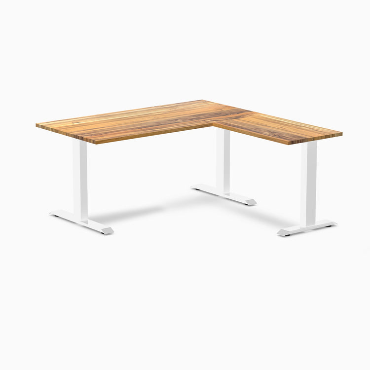 zero hardwood l-shape computer desk Harwood teak - Desky