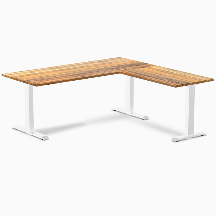 zero hardwood l-shape computer desk Harwood teak - Desky