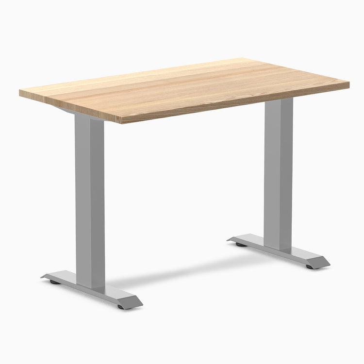 Desky Zero Mini Hardwood Office Desk-Fixed Desks-Desky-White Ash-1000x600mm-Grey-DeskyÌâå¨ Australia