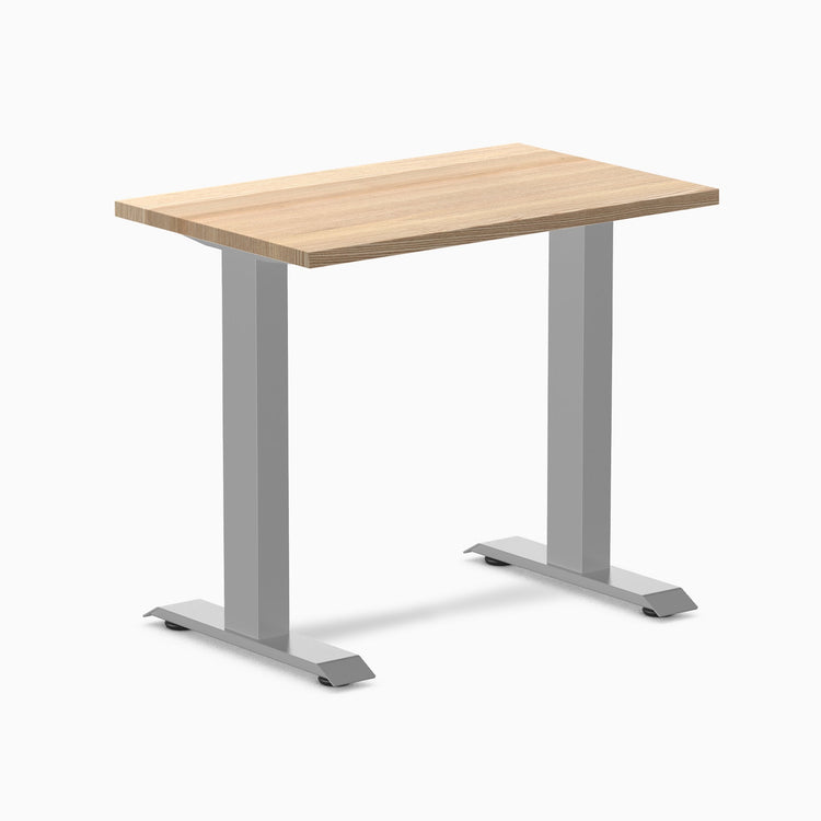 Desky Zero Mini Hardwood Office Desk-Fixed Desks-Desky-White Ash-800x500mm-Grey-DeskyÌâå¨ Australia