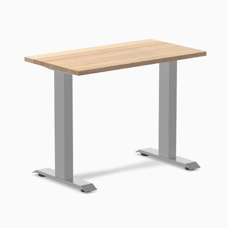 Desky Zero Mini Hardwood Office Desk-Fixed Desks-Desky-White Ash-900x500mm-Grey-DeskyÌâå¨ Australia