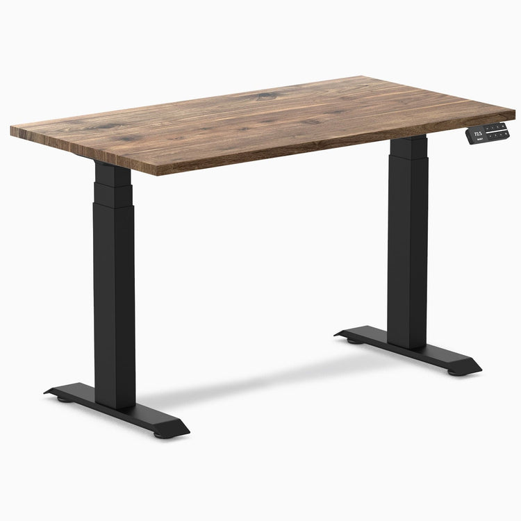 Desky Dual Mini Hardwood Sit Stand Desk-Hardwood Natural Walnut DeskyÌâå¨