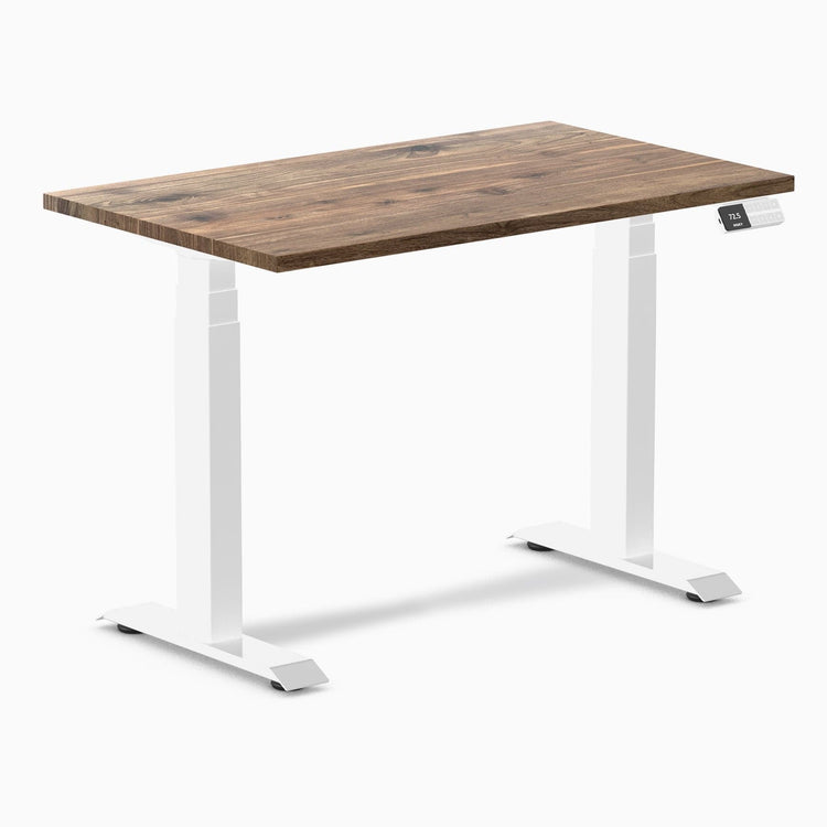 Desky Dual Mini Hardwood Sit Stand Desk-Hardwood Natural Walnut DeskyÌâå¨