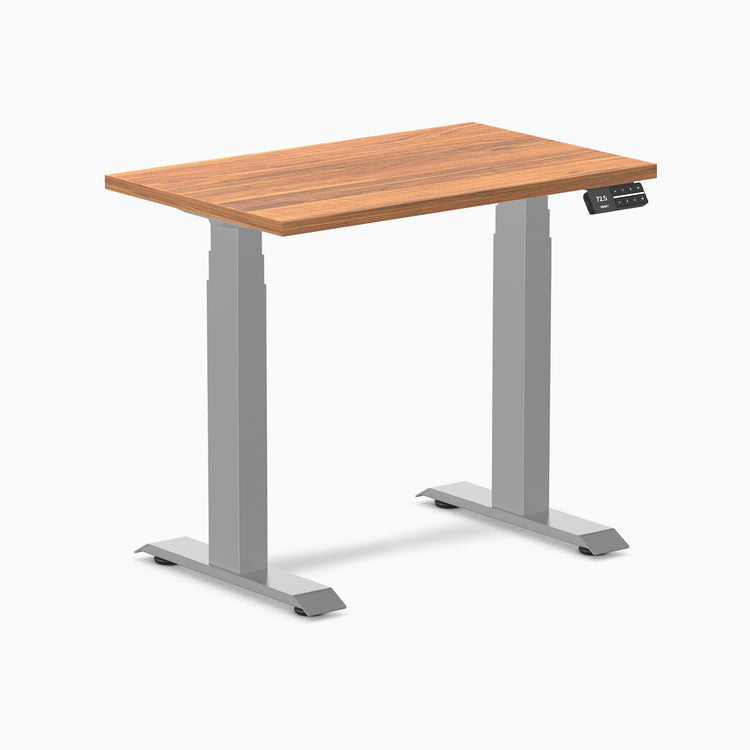 Desky Dual Mini Sit Stand Desk-Dual Desks-Desky-Prime Oak-800x500mm-Grey-Desky® Australia