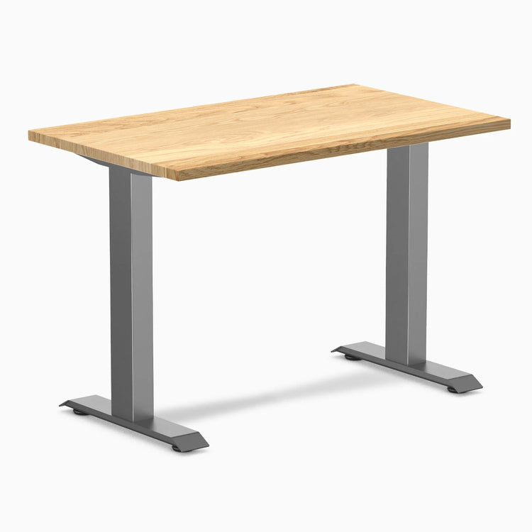 Desky Zero Mini Hardwood Office Desk-Fixed Desks-Desky-White Oak-1000x600mm-Space Grey-DeskyÌâå¨ Australia