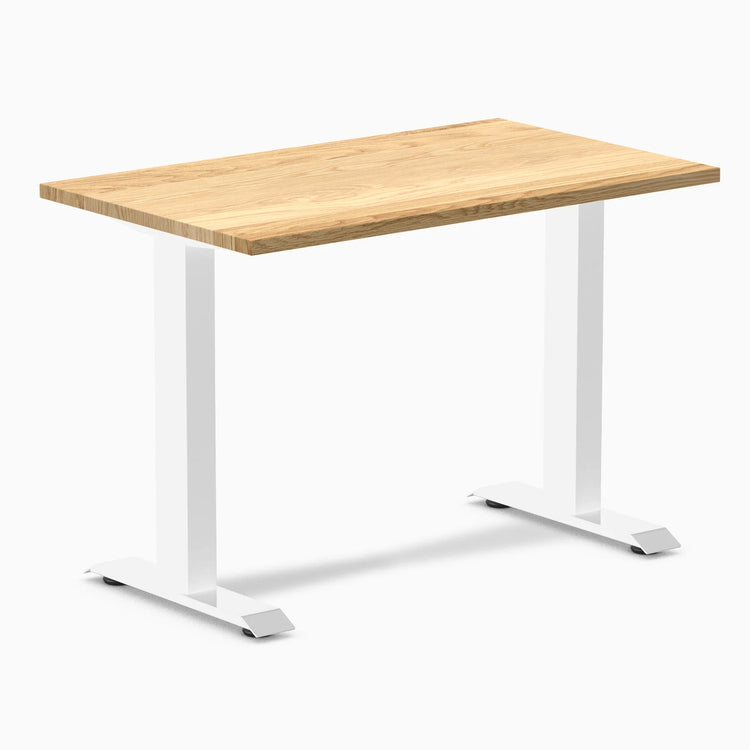 Desky Zero Mini Hardwood Office Desk-Fixed Desks-Desky-White Oak-1000x600mm-White-DeskyÌâå¨ Australia