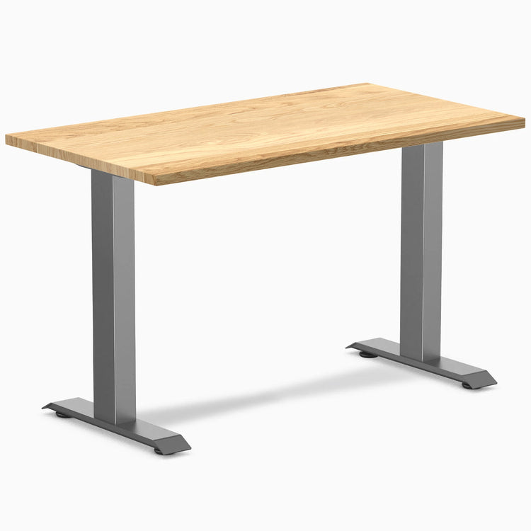 Desky Zero Mini Hardwood Office Desk-Fixed Desks-Desky-White Oak-1100x600mm-Space Grey-DeskyÌâå¨ Australia