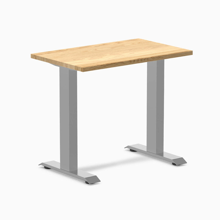 Desky Zero Mini Hardwood Office Desk-Fixed Desks-Desky-White Oak-800x500mm-Grey-DeskyÌâå¨ Australia