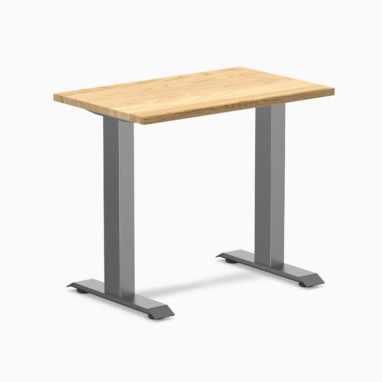 Desky Zero Mini Hardwood Office Desk-Fixed Desks-Desky-White Oak-800x500mm-Space Grey-DeskyÌâå¨ Australia