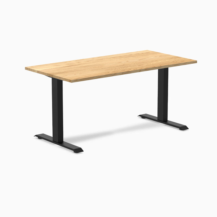 Desky Zero Hardwood Office Desk-Desks-Desky-White Oak-1500x750mm-Matte Black-DeskyÌâå¨ Australia