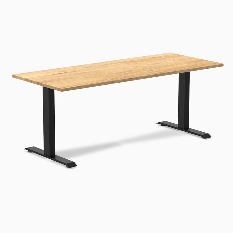 Desky Zero Hardwood Office Desk-Desks-Desky-White Oak-1800x750mm-Matte Black-Desky® Australia