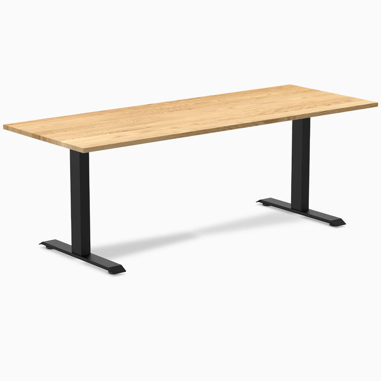 Desky Zero Hardwood Office Desk-Desks-Desky-White Oak-2000x750mm-Matte Black-DeskyÌâå¨ Australia