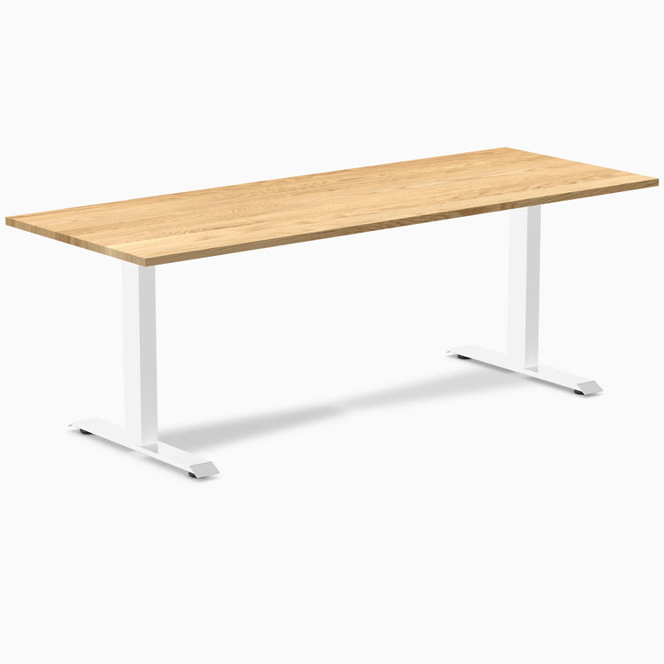Desky Zero Hardwood Office Desk-Desks-Desky-White Oak-2000x750mm-White-DeskyÌâå¨ Australia