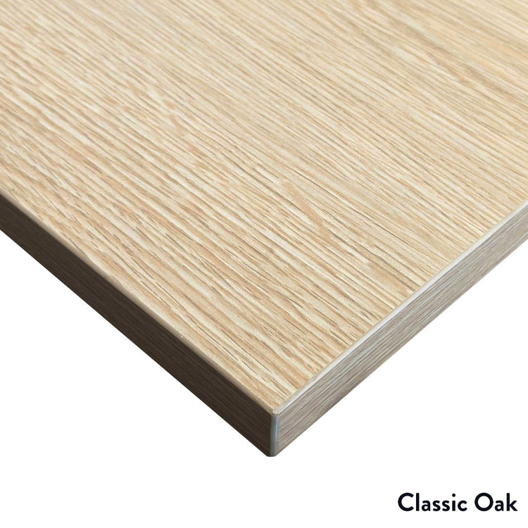 Desky Zero Scalloped Melamine Office Desk