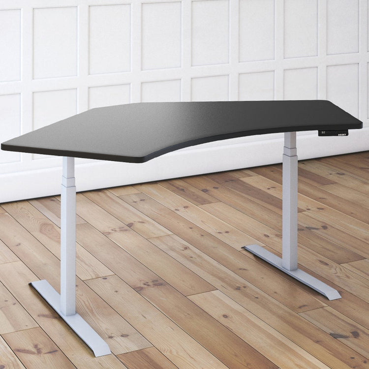 Desky Dual 120 Adjustable Standing Desk Burnished Wood Single - Desky