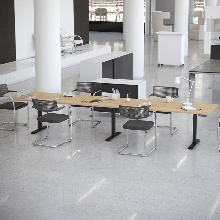 Desky Triple Sit Stand Desk Frame Grey - Desky