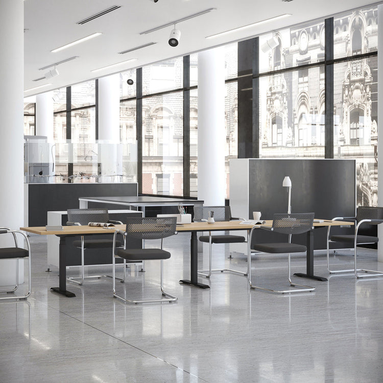 Desky Triple Sit Stand Desk Frame Grey - Desky