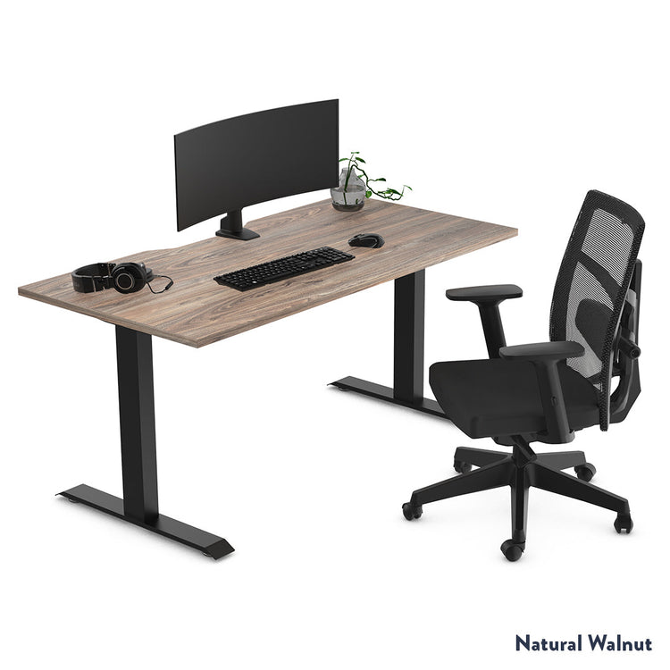 Natural Walnut Scallop fixed desk