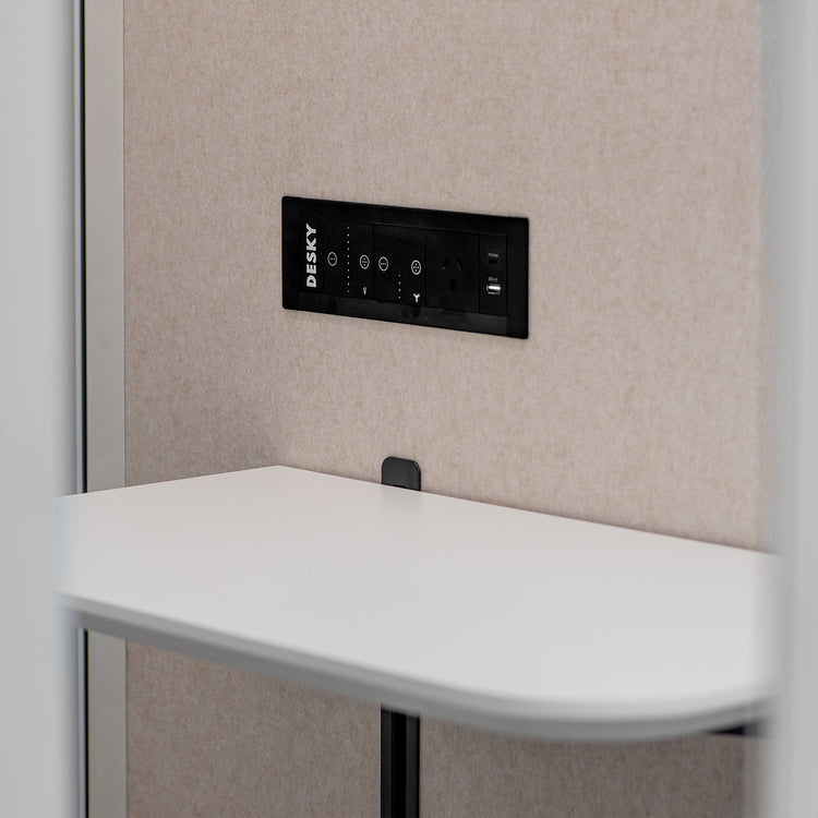 Hub Pod Phone Booth Large-Office Booths-Desky-Matte Black-Beige-DeskyÌâå¨ Australia