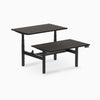 Desky electric Back to Back Round Leg Melamine burnished wood desktop