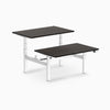 Desky electric Back to Back Round Leg Melamine burnished wood desktop
