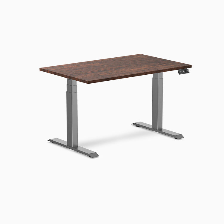 Desky Dual Softwood Sit Stand Desk in rustic pine