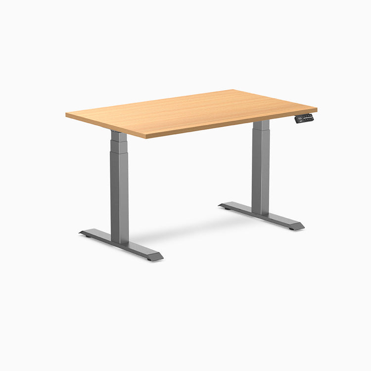 Desky Dual melamine sit stand desk 1200mm select beech