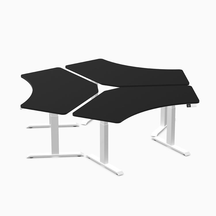 Desky Dual 120 Adjustable Standing Desk Black Triple - Desky
