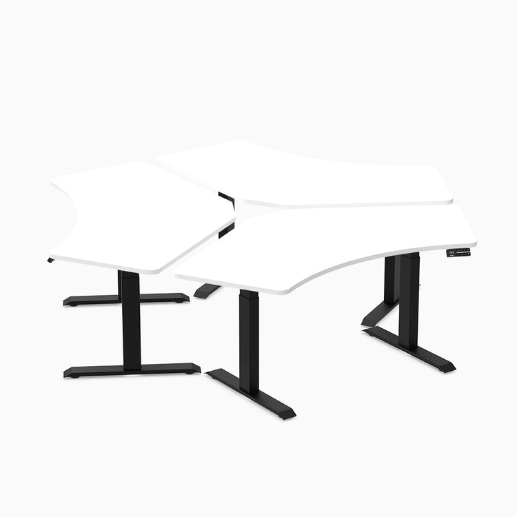 Desky Dual 120 Adjustable Standing Desk White Triple - Desky
