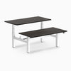 Desky electric Back to Back rectangle Leg Melamine burnished wood desktop