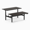 Desky electric Back to Back Round Leg Melamine burnished wood desktop