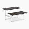 Desky electric Back to Back Round Leg Melamine burnished wood desktop