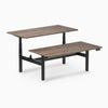 Desky electric Back to Back Round Leg Melamine natural walnut desktop