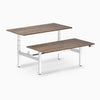 Desky electric Back to Back Round Leg Melamine natural walnut desktop