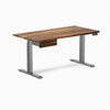 Dual hardwood bundle  standing desk with drawer in pheasantwood space grey legs