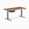 Dual hardwood bundle  standing desk with drawer in saman space grey legs